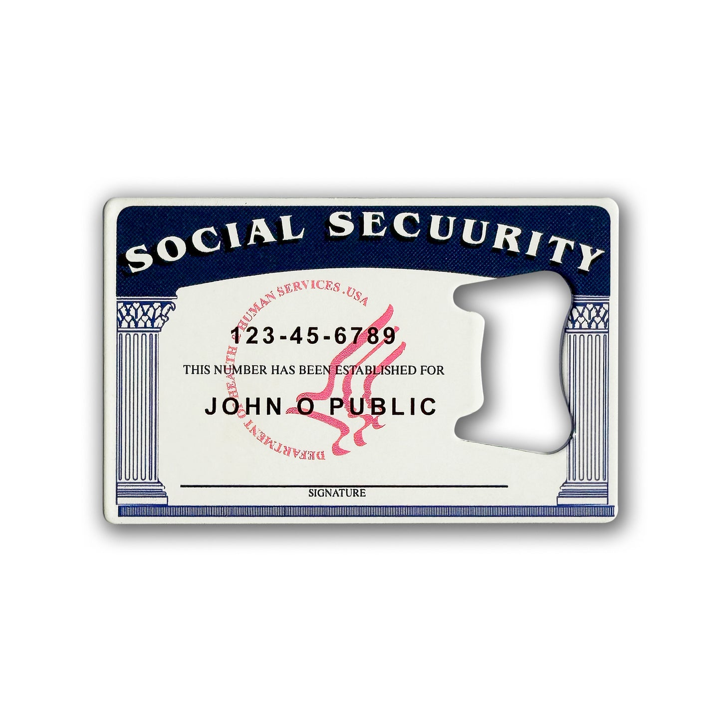 Social Security Card Bottle Opener